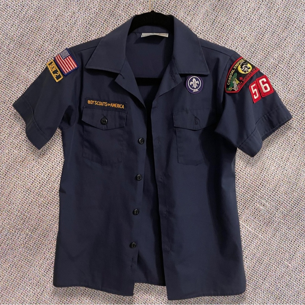 Vintage Navy Boy Scouts Button Down